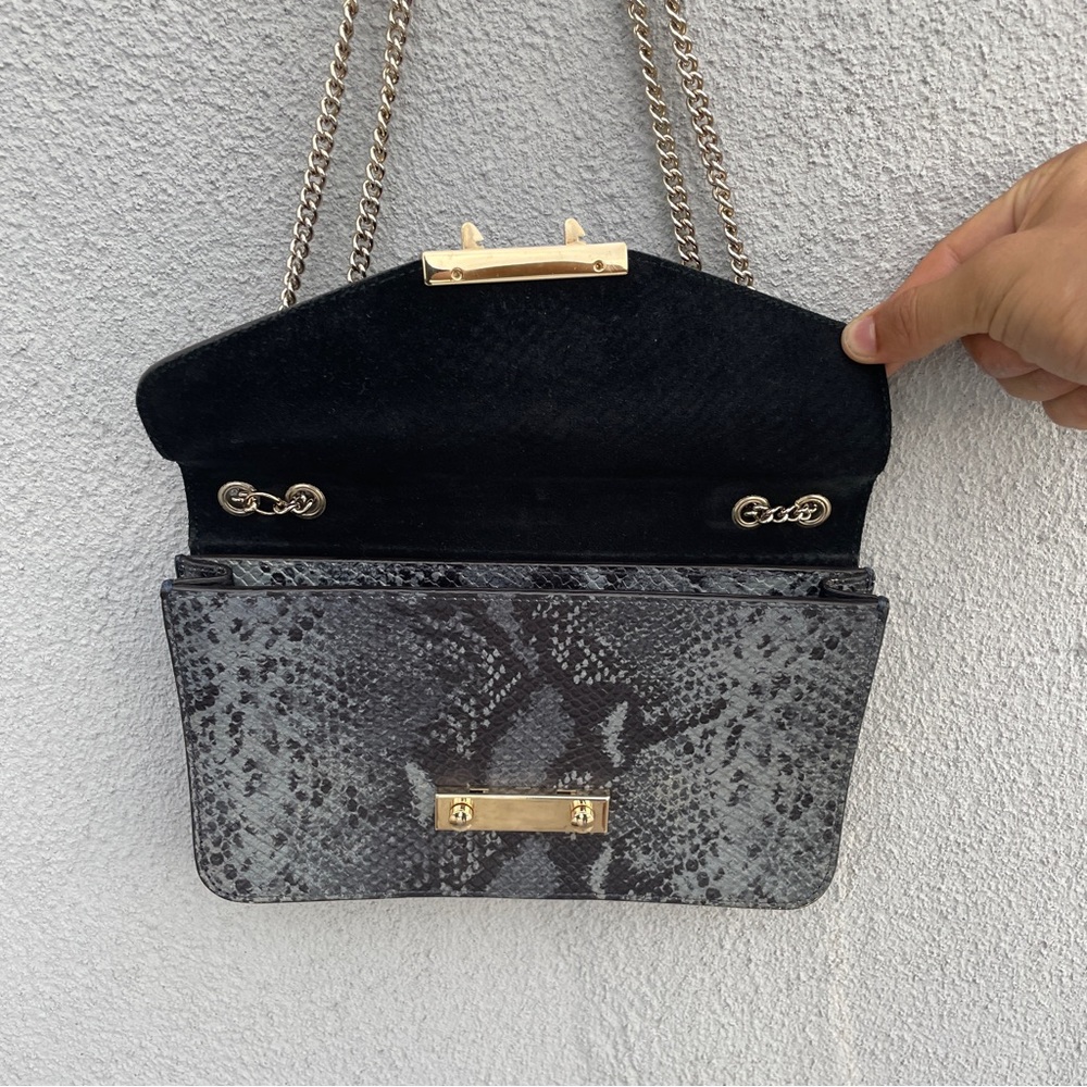 Python Print Gold Chain Crossbody Bag - image 4